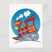 Cartoon Bahn Motor Postkarte (Vorderseite)