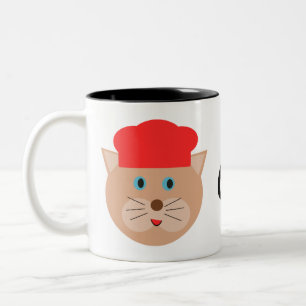 Cartoon Baker Cat Zweifarbige Tasse