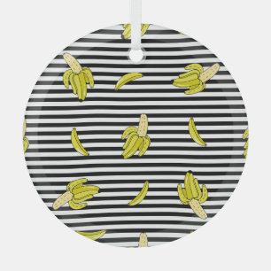 Cartoon-Bananen-Patches: Retro-Stil. Ornament Aus Glas