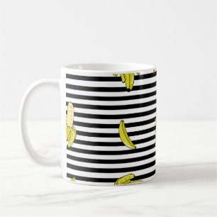 Cartoon Bananenflecken: Retro-Stil. Kaffeetasse
