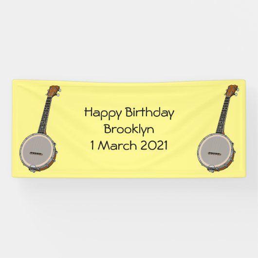 Cartoon Banjo Banner (Horizontal)
