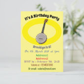 Cartoon Banjo Einladung (Stehend Vorderseite)