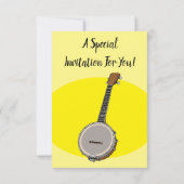 Cartoon Banjo Einladung (Rückseite)