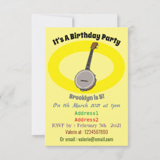 Cartoon Banjo Einladung