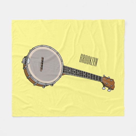 Cartoon Banjo Fleecedecke (Vorderseite (Horizontal))