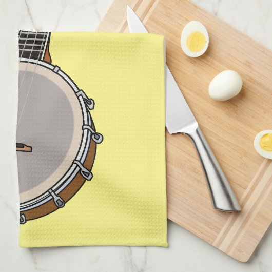 Cartoon Banjo Geschirrtuch (Viertel Falte)