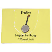 Cartoon Banjo Große Geschenktüte (Vorderseite)