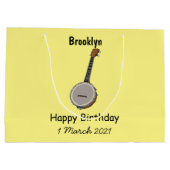 Cartoon Banjo Große Geschenktüte (Rückseite)