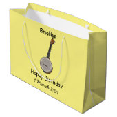 Cartoon Banjo Große Geschenktüte (Rückseite Schrägansicht)