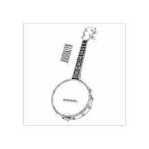 Cartoon Banjo Gummistempel
