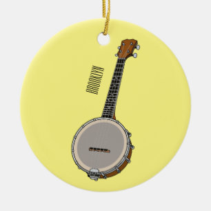 Cartoon Banjo Keramik Ornament