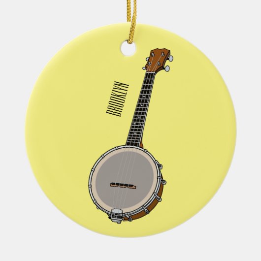 Cartoon Banjo Keramik Ornament (Vorne)