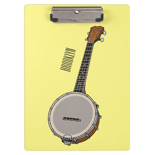 Cartoon Banjo Klemmbrett (Vorderseite)