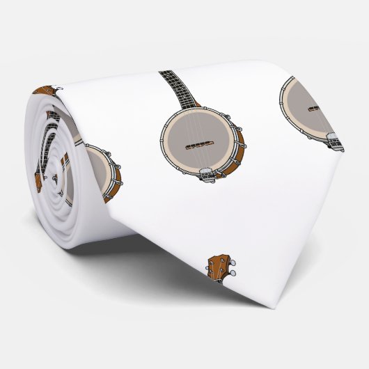 Cartoon Banjo Krawatte (Gerollt)