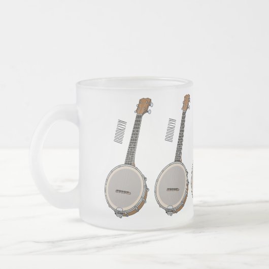 Cartoon Banjo Mattglastasse (Links)
