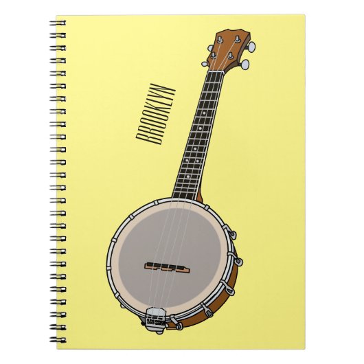 Cartoon Banjo Notizblock (Vorderseite)