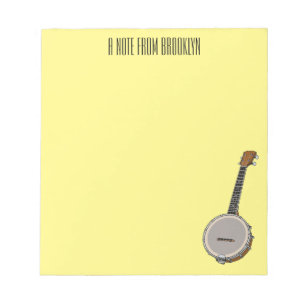 Cartoon Banjo Notizblock