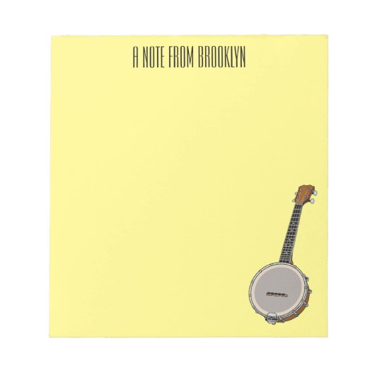 Cartoon Banjo Notizblock (Vorderseite)