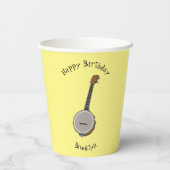 Cartoon Banjo Pappbecher (Rückseite)