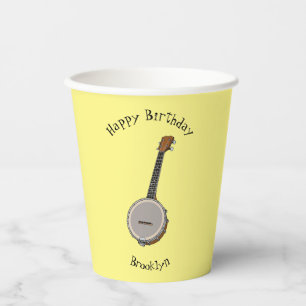 Cartoon Banjo Pappbecher