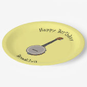 Cartoon Banjo Pappteller (Schrägansicht)