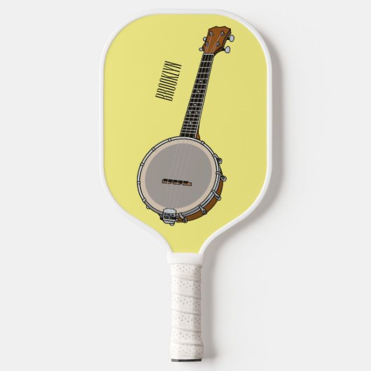 Cartoon Banjo Pickleball Schläger (Vorderseite)