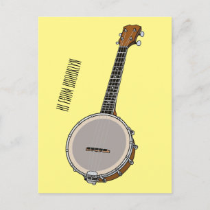 Cartoon Banjo Postkarte