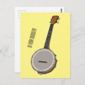 Cartoon Banjo Postkarte (Vorne/Hinten)