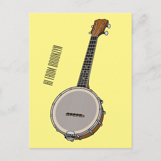 Cartoon Banjo Postkarte (Vorderseite)