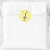 Cartoon Banjo Runder Aufkleber (Tasche)