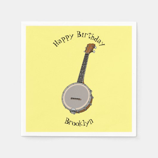 Cartoon Banjo Serviette (Vorderseite)