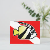 Cartoon Bannerfish Tauchflagge Postkarte (Stehend Vorderseite)