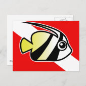 Cartoon Bannerfish Tauchflagge Postkarte (Vorne/Hinten)