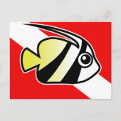 Cartoon Bannerfish Tauchflagge Postkarte (Vorderseite)