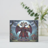 Cartoon Baphomet Postkarte (Stehend Vorderseite)