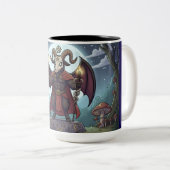 Cartoon Baphomet Zweifarbige Tasse (VorderseiteRechts)