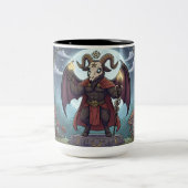 Cartoon Baphomet Zweifarbige Tasse (Mittel)