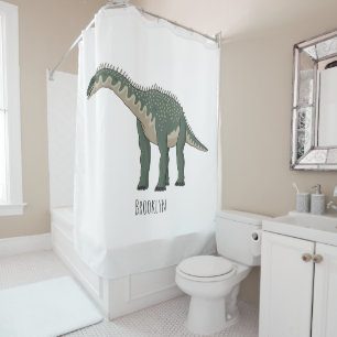 Cartoon Barapasaurus Duschvorhang