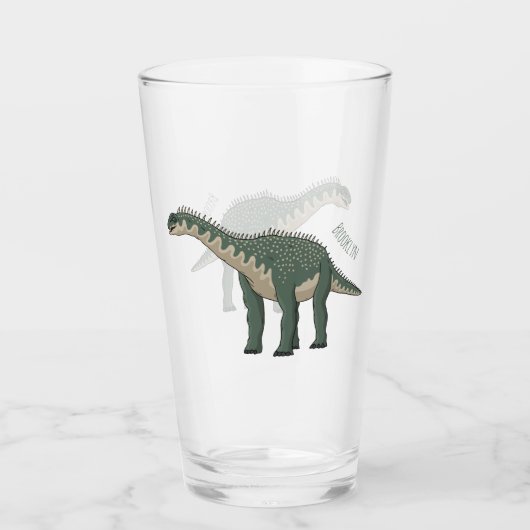 Cartoon Barapasaurus Glas (Vorderseite)