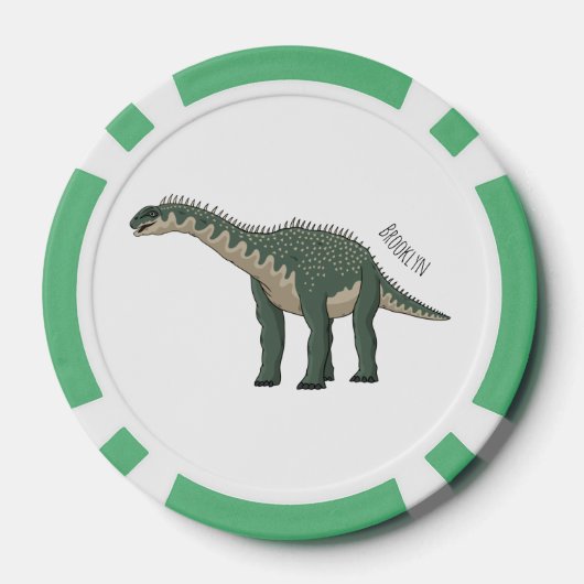 Cartoon Barapasaurus Pokerchips (Rückseite)
