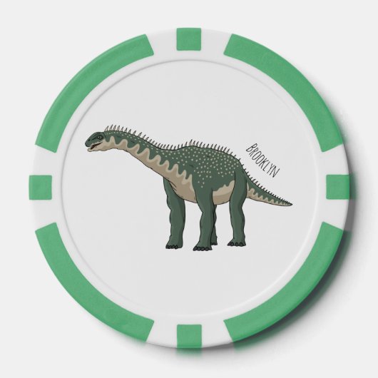 Cartoon Barapasaurus Pokerchips (Vorderseite)