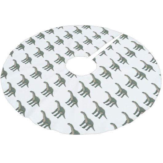 Cartoon Barapasaurus Polyester Weihnachtsbaumdecke (Schrägansicht)