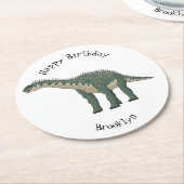 Cartoon Barapasaurus Runder Pappuntersetzer (Angewinkelt)