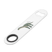 Cartoon Barapasaurus Speed Flaschenöffner (Rückseite Schrägansicht)