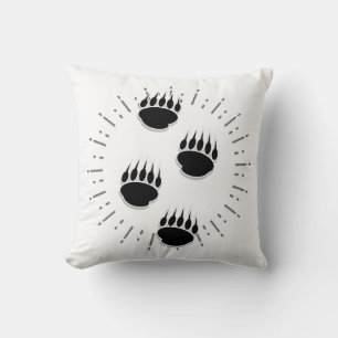 Cartoon Bärenspur mit Vintagem Sonnenbrand Kissen