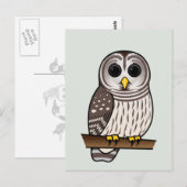 Cartoon Barred Owl Postkarte (Vorne/Hinten)