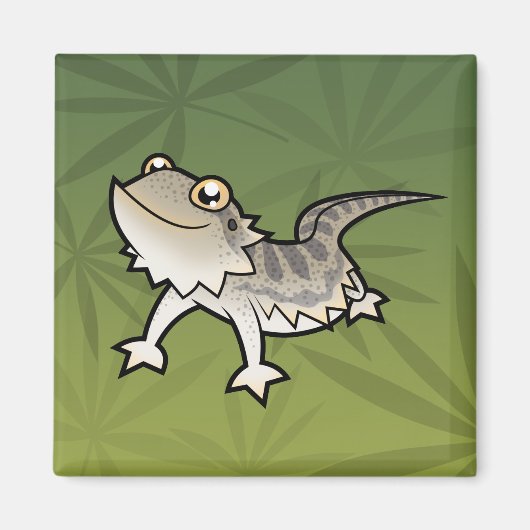 Cartoon Barteter Drache / Rankindrache Magnet (Vorne)