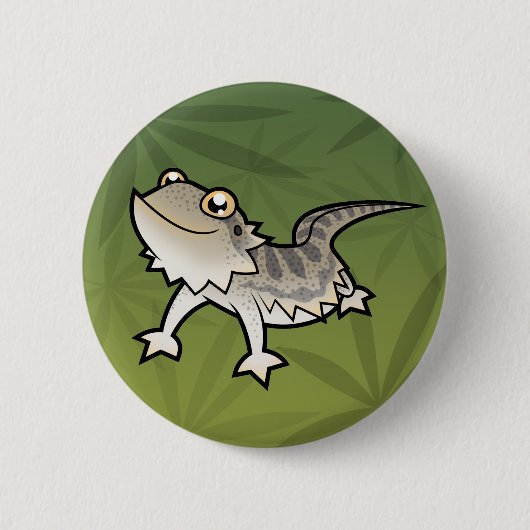 Cartoon-bärtiger Drache/Rankin Drache Button (Vorderseite)