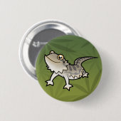 Cartoon-bärtiger Drache/Rankin Drache Button (Vorne & Hinten)