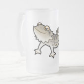 Cartoon-bärtiger Drache/Rankin Drache Mattglas Bierglas (Vorderseite Links)